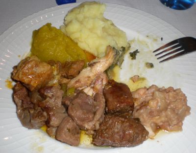 typical game meat meal in Soweto: kudu