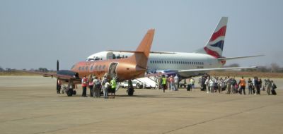airplane to Victoria Falls...
