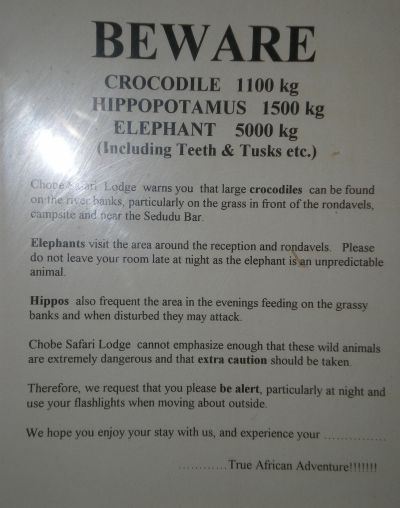 warning to humans on hotel room doors: You May Be Eaten