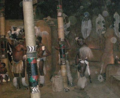 dancing by Zulu tribe members