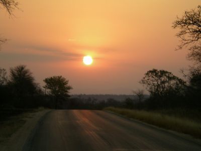 sunset leaving Kruger